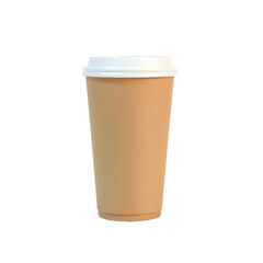 Minimalist Brown Coffee Cup Isolate transparent Bacjground