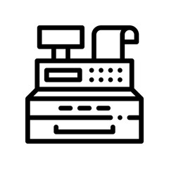 cash register line icon
