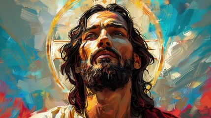 illustration of Jesus with halo