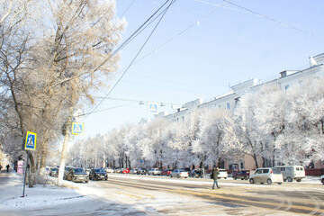 Obraz premium street view of the city in winter, St. Petersburg, Russia
