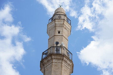 Israel, Tel Aviv, Jaffa, minaret of the Mahmudiya Mosque