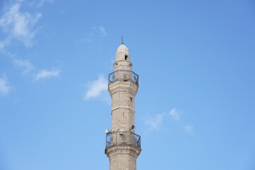Israel, Tel Aviv, Jaffa, minaret of the Mahmudiya Mosque