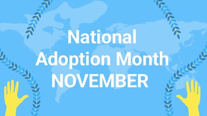 Naklejka premium National Adoption Month November 