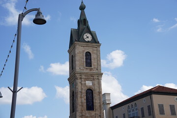 Tel Aviv -Jaffa, Israel. The Jaffa Clock Tower in Old City of Jaffa. It is one of seven clock...