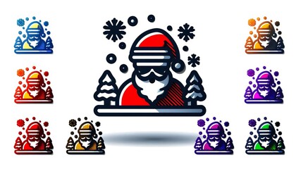 Fototapeta premium Merry Christmas cartoon style oil painting illustration