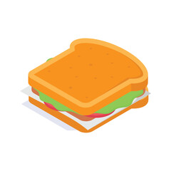 An isometric icon of sandwich in modern style