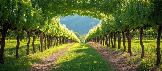 Naklejka premium Vineyard Pathway