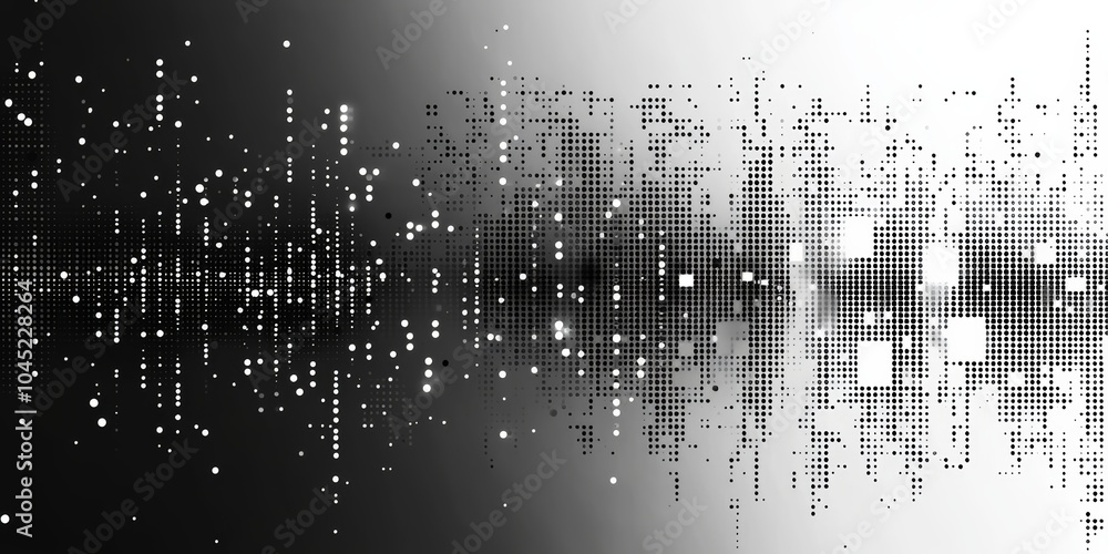Poster mesmerizing digital landscape of glowing particles and shimmering data streams