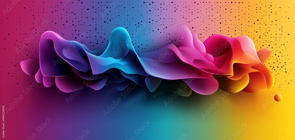 Aufkleber mesmerizing fluid wave of vibrant digital abstract gradient backdrop