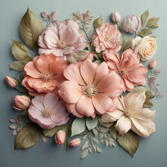 Blooming Flowers Background , Pastel Florals