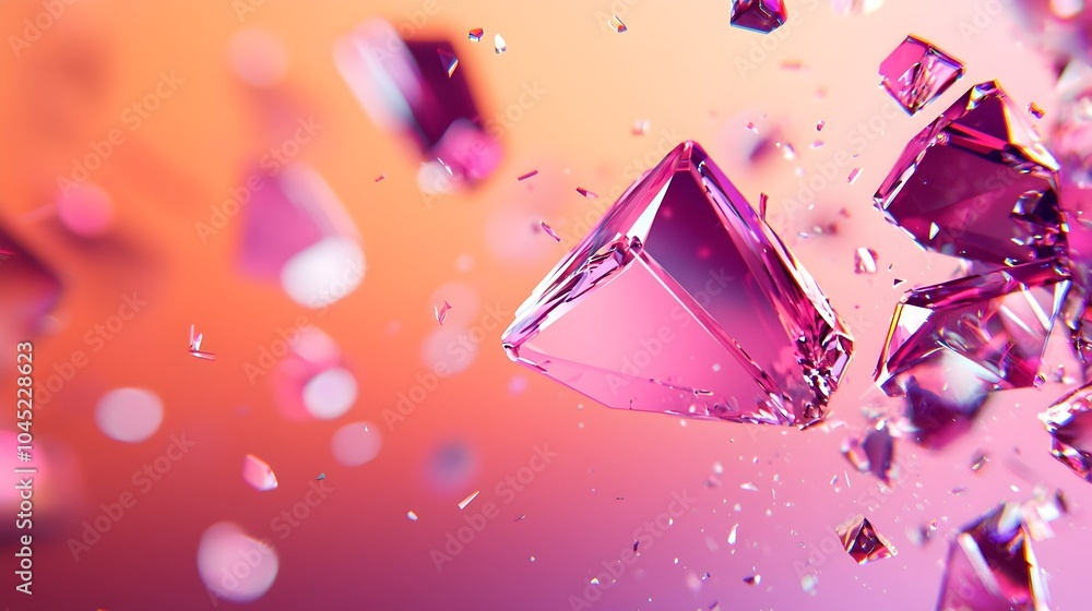 Poster dynamic vibrant polygons in fluid motion - glowing edges and ever-shifting shapes on solid backgroun