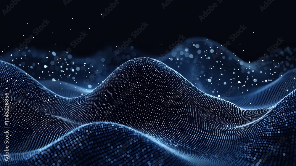 Aufkleber mesmerizing digital landscape with fluid waves futuristic fractal patterns and glowing energy flows