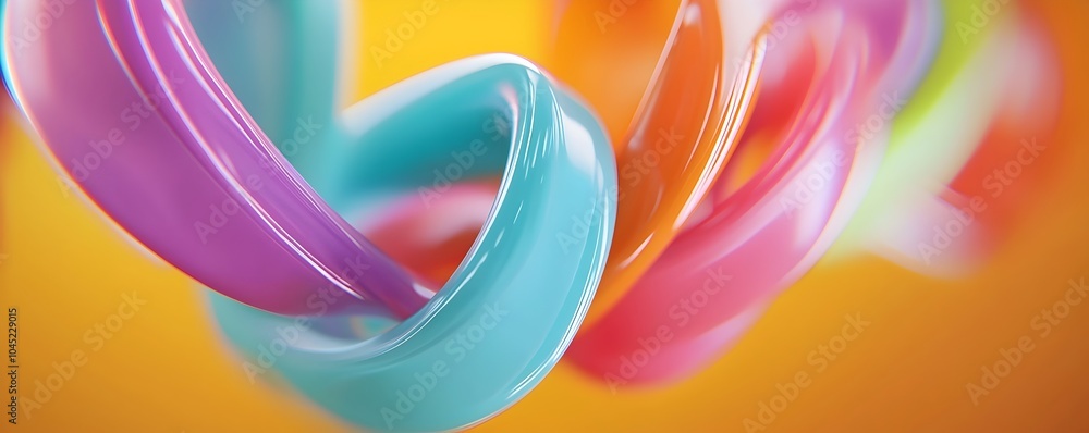 Aufkleber vibrant energy flow - abstract kinetic geometry with fluid motion and seamless transformations in dy