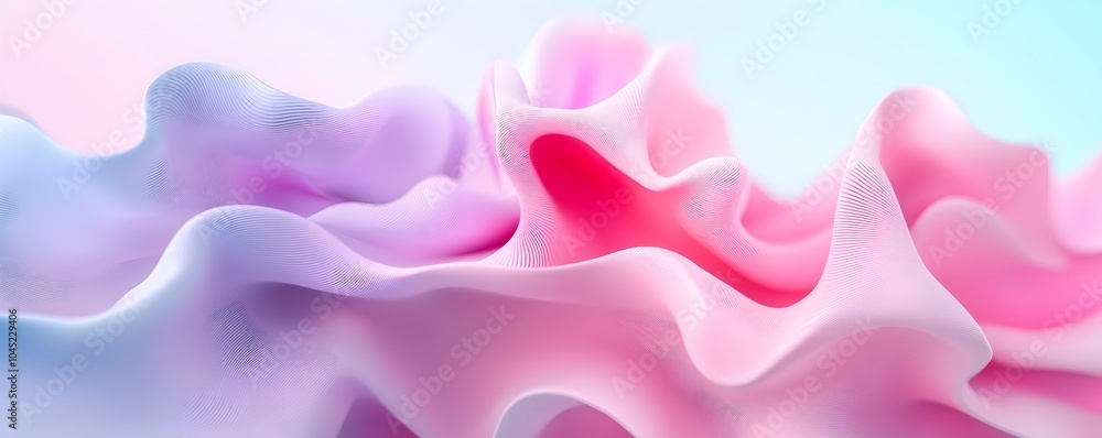 Poster vibrant kinetic flow of abstract shapes - dynamic geometry with seamless color transitions in organi