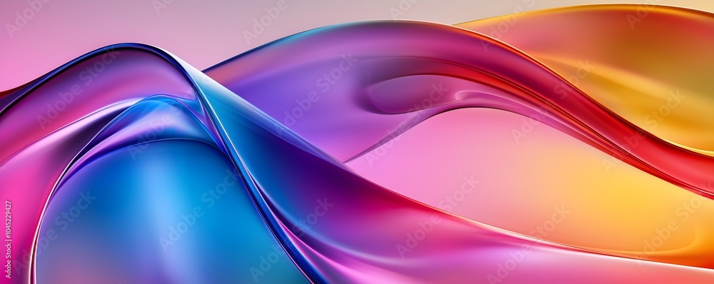 Aufkleber dynamic abstract energy waves - futuristic fluid geometry with smooth transitions and vibrant motion