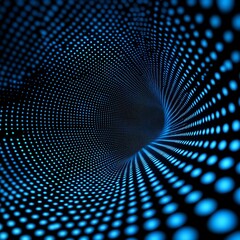 Obraz premium Mesmerizing Spiral Tunnel of Vibrant Blue Digital Geometric Patterns
