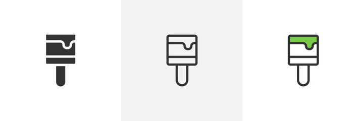 Simple set of Paint brush icon vector illustration. Paint tools vector. paint brush sign and symbol. Black paint brushes drawing tool.
