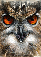 Owl
Watercolor work