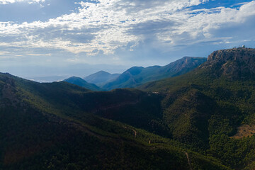 Obraz premium Aerial view of the Sierra Espuña regional park, Murcia region, Spain
