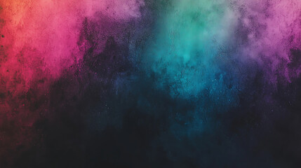 Fototapeta premium Grainy background in green blue and purple abstract noise texture