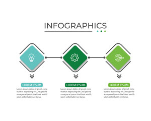 Vector Infographic label design template with icons and 3 options or steps.