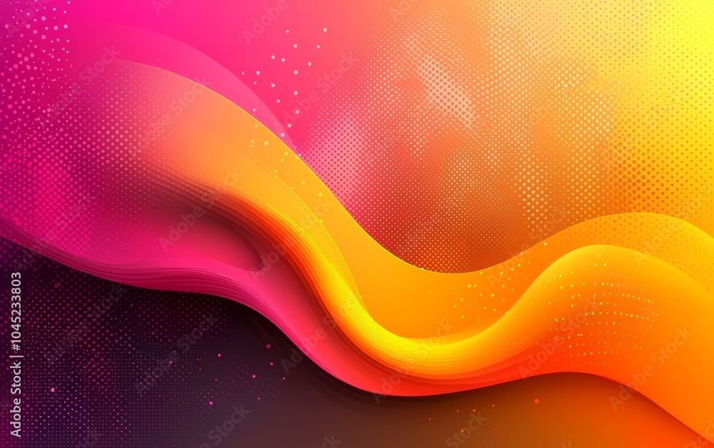Poster vibrant colorful abstract gradient waves and curves with glowing ethereal iridescent shimmer