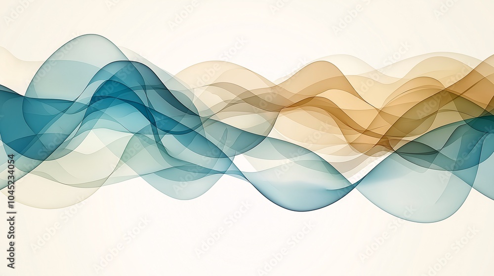 Poster flowing abstract waves: a mesmerizing abstract art composition featuring ethereal, flowing waves in 