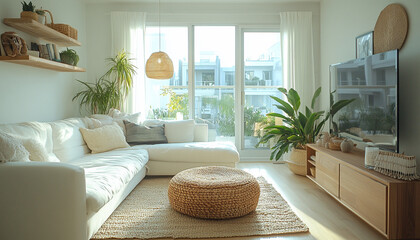 Scandinavian Coastal Family Room Breezy Design