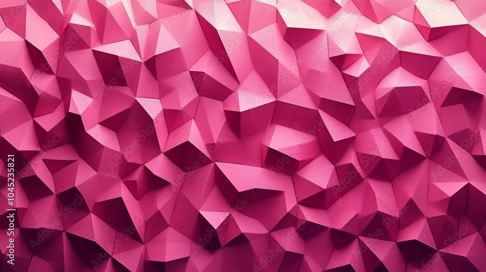 Poster an abstract pink geometric background featuring sharp, angular shapes that create a vivid, textured 