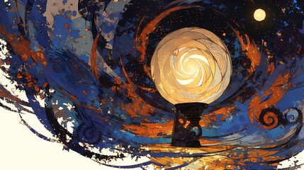 Chinese traditional colorful lantern illustration poster background