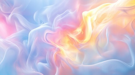 Obraz premium A pastel-colored abstract background with soft swirls of pink, blue, and yellow, creating a dreamy and lighthearted atmosphere ideal for creative projects