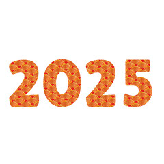 Chinese 2025 Red New Year Numeric. Zodiac Asia Gold Gradient Ornament