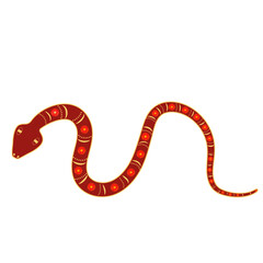 Chinese 2025 Gold Gradient New Year Zodiac Asia Snake with Floral Ornament