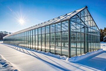 Obraz premium Snow-covered greenhouse under snow
