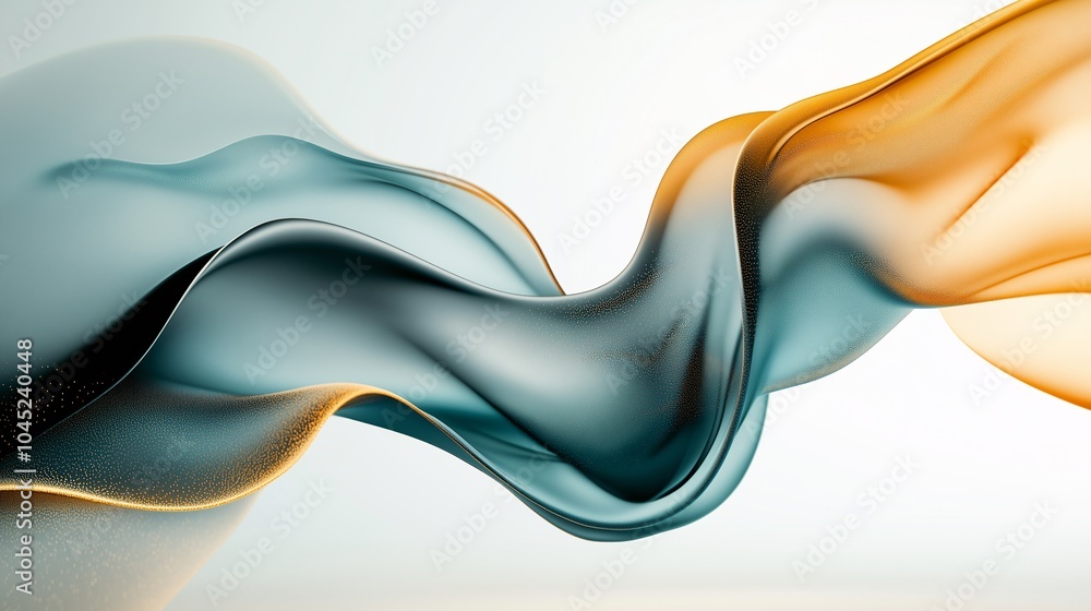 Aufkleber abstract flow: a mesmerizing abstract background featuring a dynamic blue and orange fabric, flowing