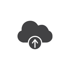 Cloud upload icon Symbol mark in filled style