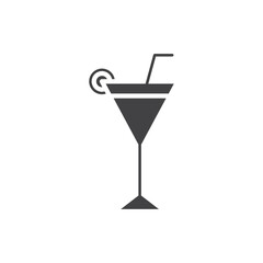 Cocktail icon Symbol mark in filled style