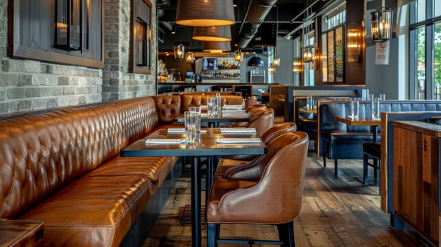 A seating area with cozy booths for a more intimate dining experience.