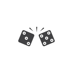 Dice Icon Symbol mark in filled style