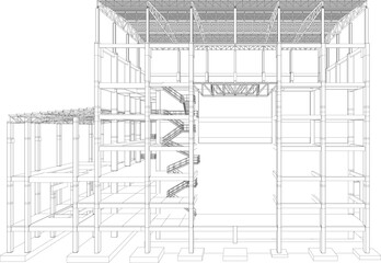 Fototapeta premium 3D illustration of industrial project