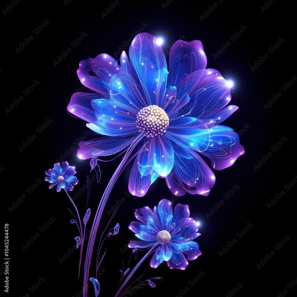 Poster Cosmos flower purple violet.