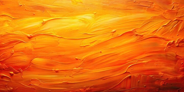 Forced perspective orange abstract background with oil paint strokes