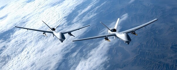 Advanced Military Technology - 36 Aircraft with Automated Defense Systems and Unmanned Aerial Vehicles Engaging Real-Time Radar