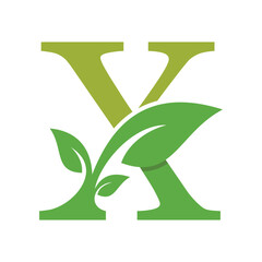 Obraz premium leaf design with a creative concept of the letter x combination