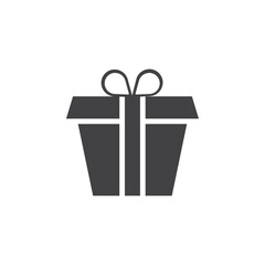 Gift box icon Symbol mark in filled style
