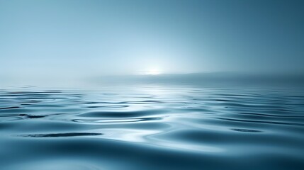 Naklejka premium Tranquil Blurred Blue Water Surface Abstract Nature Background