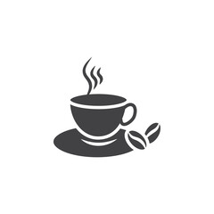 Obraz premium Hot coffee cup icon Symbol mark in filled style