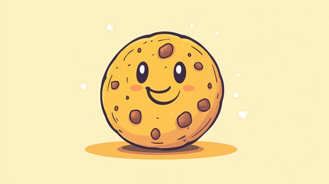 recommend clip art: Gradient line illustration of a cartoon cookie