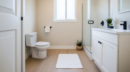 Modern Bathroom with Glass Shower and Minimalist Design
