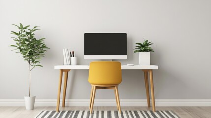 Cozy Small Home Office Setup with Computer